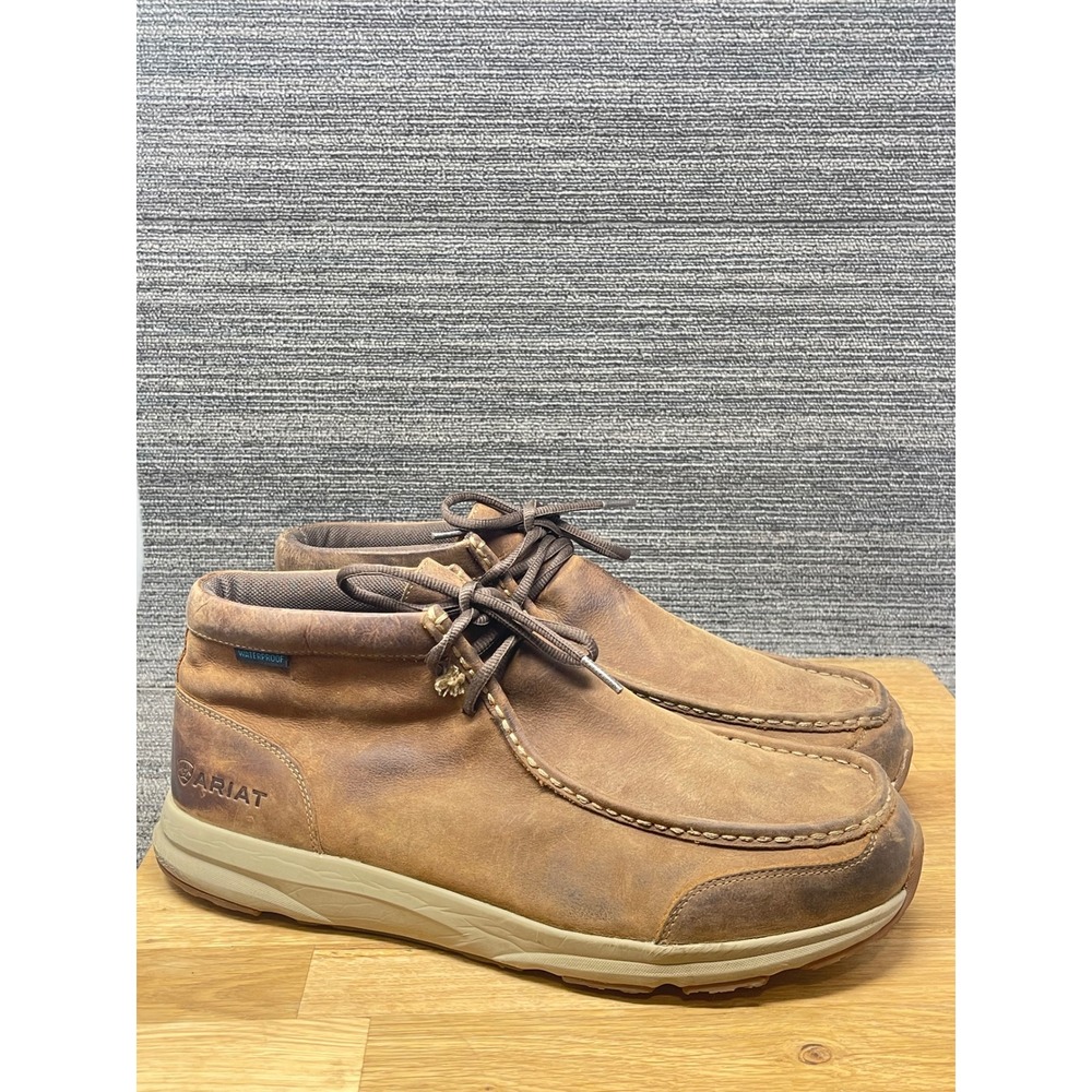 Ariat Spitfire Chukka Boots Mens 13D Brown Leather Waterproof Moc Toe 10038479